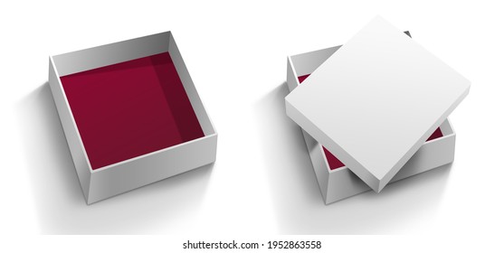 3D Illustration. Gift box on white background for valentine's day and mother's day postcard.
