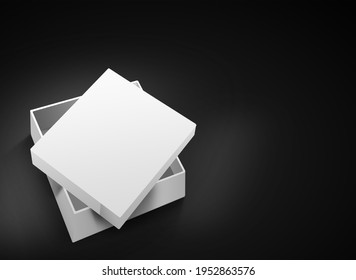 3D Illustration. Gift box on black background for valentine's day and mother's day postcard.