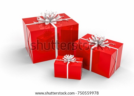 3d illustration of gift boxes