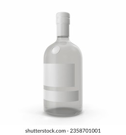 3D illustration of Gin Bottle Mockup