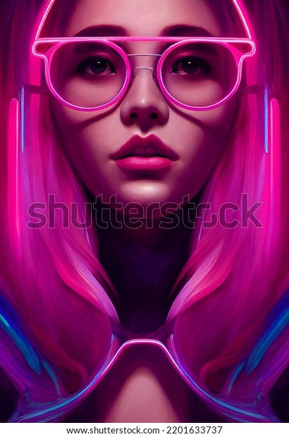 3d Illustration Girl Pink Hair Stock Illustration 2201633737 Shutterstock 4059