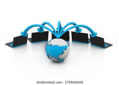 3d illustration of Global computer network	