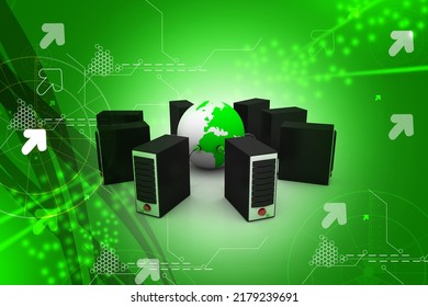 3d illustration of a Global computer network