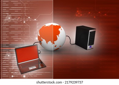 3d illustration of a Global computer network