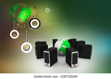 3d illustration of Global computer network