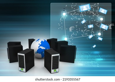 3d illustration of Global computer network