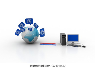 3d illustration of Global computer network