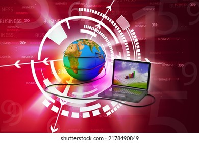 3d illustration of Global internet concept