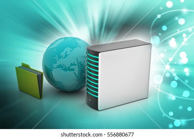 3D illustration of Global networking concept