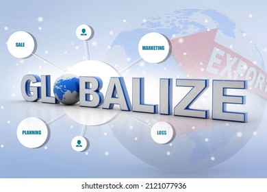 3d illustration globalization concept .
