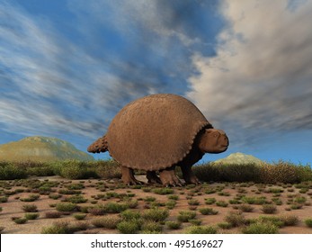 3d Illustration Of A Glyptodon