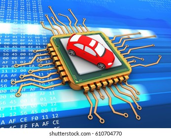3d Illustration Golden Computer Processor Over Stock Illustration ...