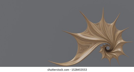 3D Illustration. Golden Ratio. Nautilus Shell, Fibonacci Symmetry, Spiral Structure Growth.