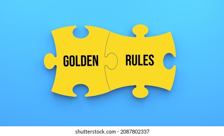 3d Illustration And Golden Rules Concept