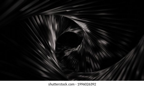 3D illustration graphics of Abstract metallic pattern curved structure tunnel seamless loop motion graphics. 3D render. - Shutterstock ID 1996026392