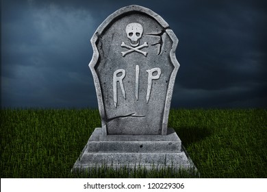 3d Illustration Of A Gravestone