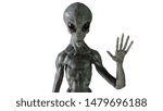 3D Illustration of gray alien. 3d render