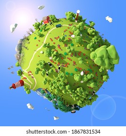 3d Illustration Green Planet Summer Stock Illustration 1867831534 ...