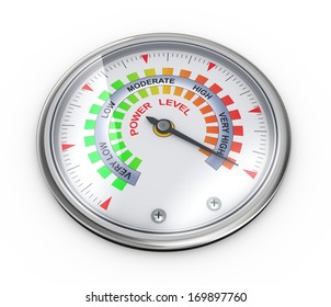 3d Illustration Of Guage Meter Of Power Concept