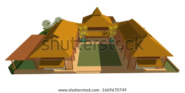 3D illustration of guest
house
