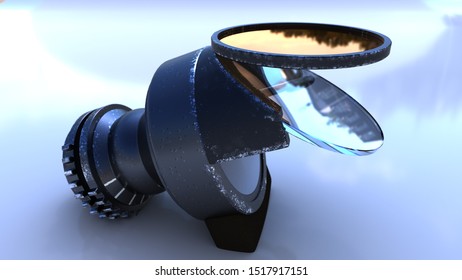 3d Illustration. Gun Reflector Sight Used In British Fighters Of Second World War