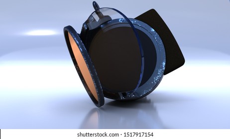 3d Illustration. Gun Reflector Sight Used In British Fighters Of Second World War