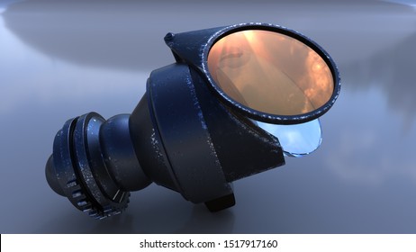 3d Illustration. Gun Reflector Sight Used In British Fighters Of Second World War