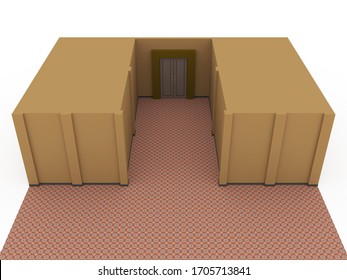 3d Illustration Hallway Foyer Ballroom  Preview For Event Seminar Talkshow Decoration. High Resolution Image.