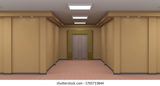 3d Illustration Hallway Foyer Ballroom  Preview For Event Seminar Talkshow Decoration. High Resolution Image.