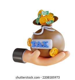 3D Illustration Hand Pocket Money And Taxes (2)