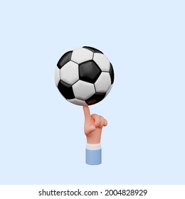 3d Illustration Of Hand With Soccer Ball