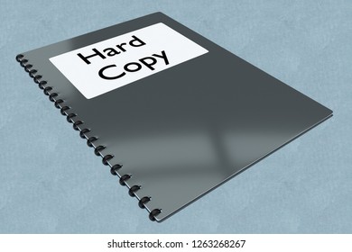 3D illustration of Hard Copy script on a booklet, isolated on white.