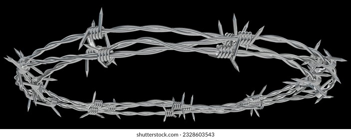  a 3d illustration of headband in which is created from barbed wire.