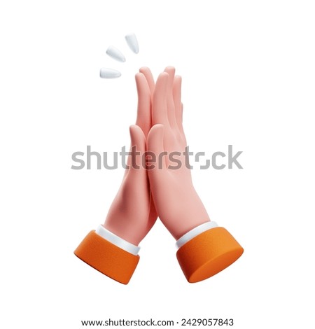 3D illustration of high five