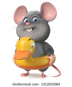 3d Illustration Home Wrecker Look Like A Rat/3d Illustration Funny Mouse