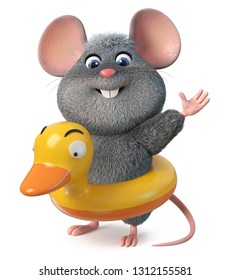 3d Illustration Home Wrecker Look Like A Rat/3d Illustration Funny Mouse