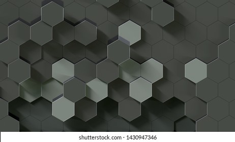 3d illustration of honeycomb titanium abstract background