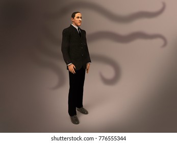 3d Illustration Of Howard Phillips Lovecraft