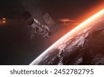 3D illustration of Hubble space telescope at Earth orbit. High quality digital space art in 5K - realistic visualization