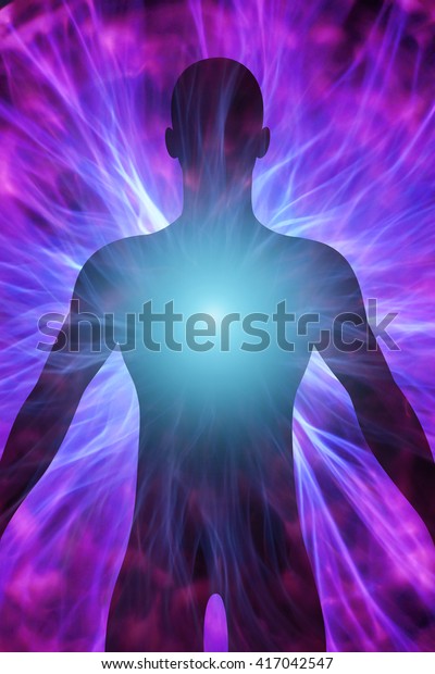 3d Illustration Human Body Energy Beams Stock Illustration 417042547