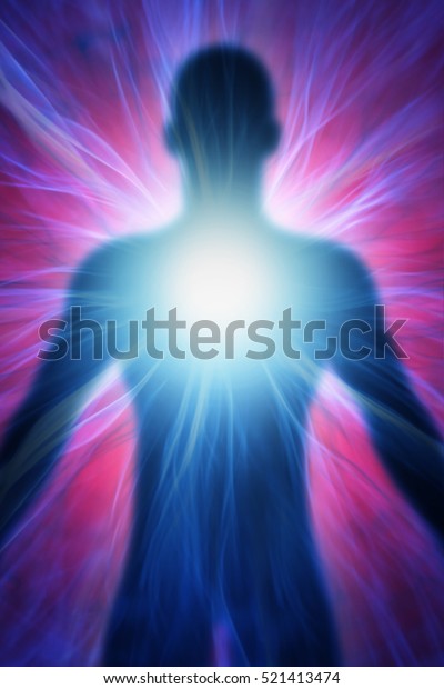 3d Illustration Human Body Energy Beams Stock Illustration 521413474