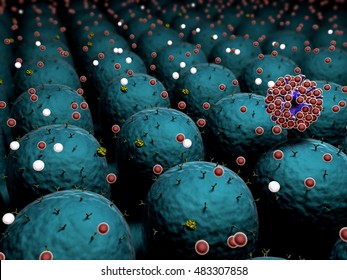 3D illustration of Human Immune System, Coronavirus atack the lungs cell, Human Immune System attack the virus