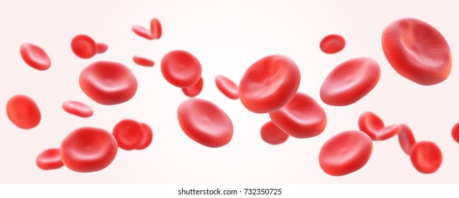 3d Illustration Of Human Red Blood Cells Isolated On White Background, Concept For Medical Health Care, Blood Cell With Clipping Path.