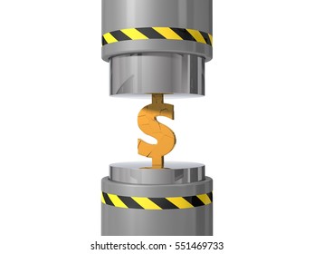 3d Illustration Of Hydraulic Press.