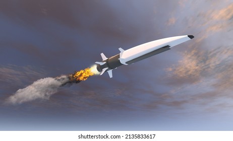 3d illustration of a hypersonic missile