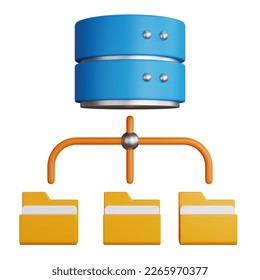 3D Illustration Icon Database Folder