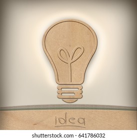 3D Illustration idea concept light bulb