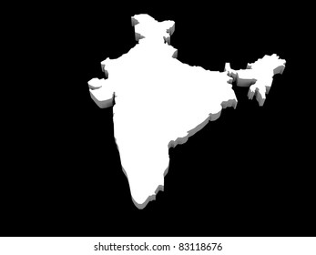 a 3d illustration of the india map