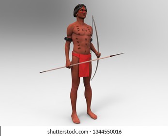 3d Illustration Of An Indigenous Of The Yanomami Ethnicity