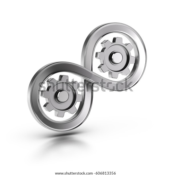 3d Illustration Infinite Symbol Cog Wheels Stock Illustration 606813356